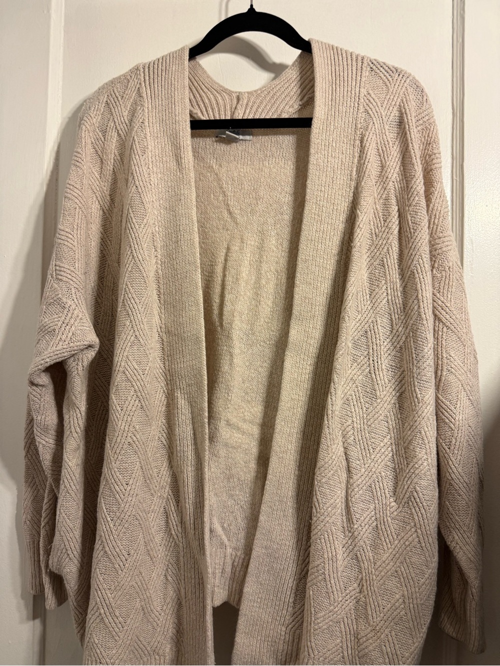 croft & barrow Light Beige Open-Front Knit Cardigan